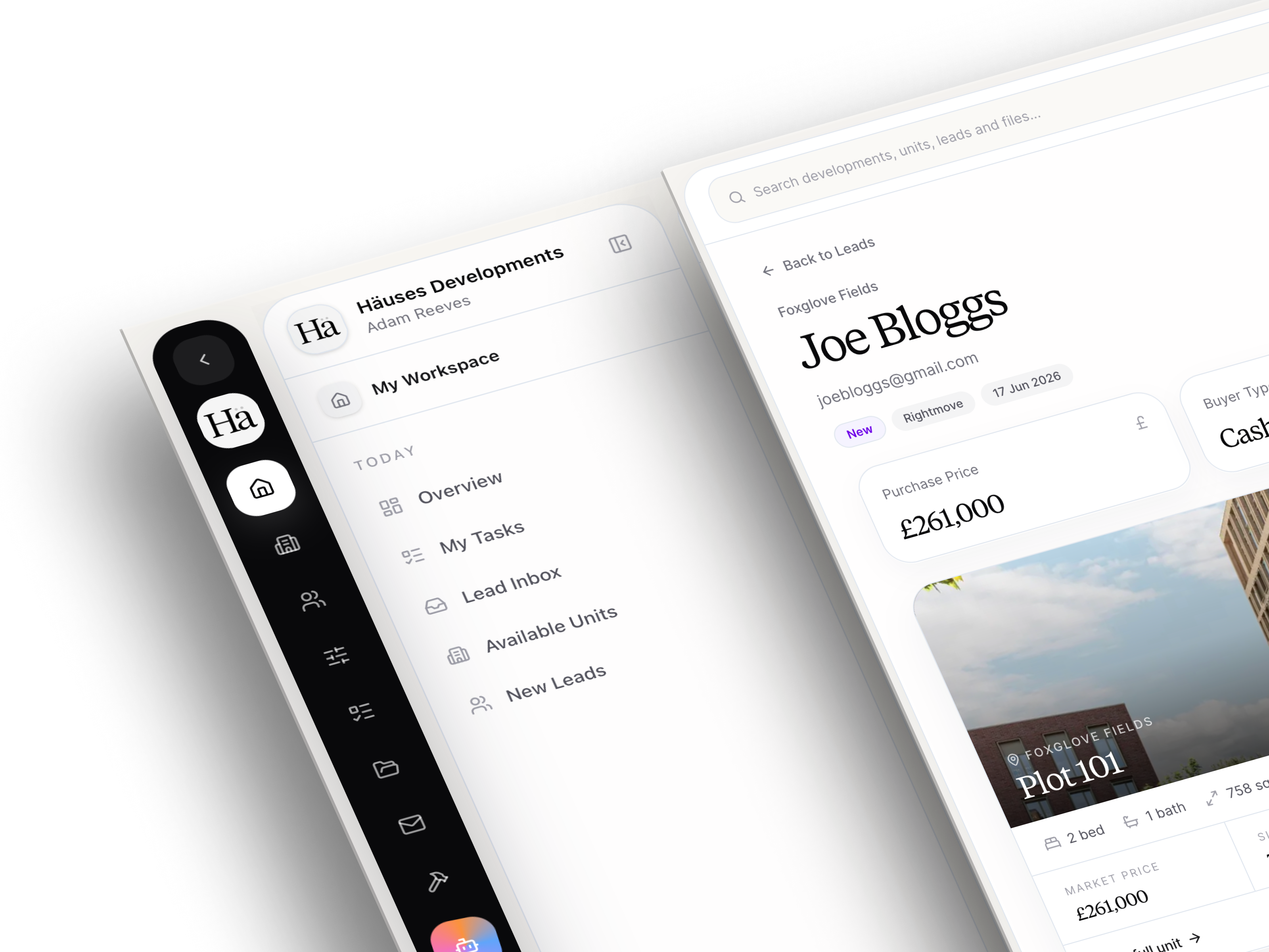 Developments dashboard
